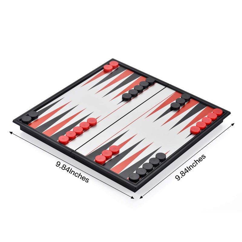 QuadPro Magnetic Backgammon Board Game Set with Folding Board Travel Games for Kids and Adults - Image 2